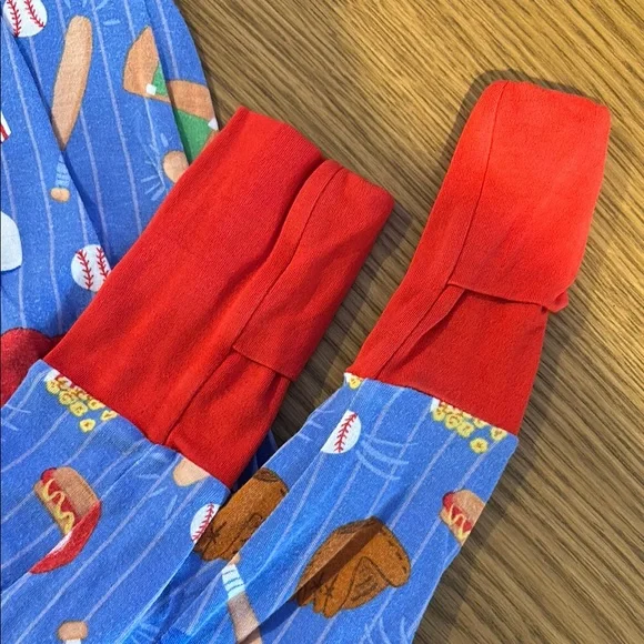 Little Sleepies Blue Baseball Footies - Picture 4 of 6